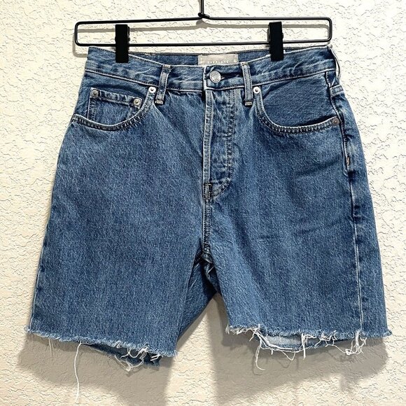 Everlane The 90's Cheeky Jean Shorts Button Fly Cut Offs 26 - Picture 1 of 7